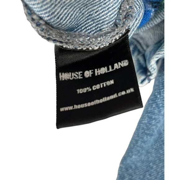 House of Holland Patchwork Denim Distressed Jean Shirt Snap size US 2 - Picture 13 of 13